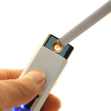 Excellent Gift R1B1 USB Rechargeable Flameless Cigar Cigarette Electronic Lighter No Gas White