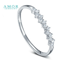 AMOR BRAND THE FLOWER OF LOVE SERIES 100 NATURAL DIAMOND 18K WHITE GOLD RING JEWELRY JBFZSJZ289