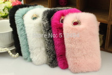 Real rex rabbit fur case for iphone 5c luxuxy new covers mobile phone bags cases plush
