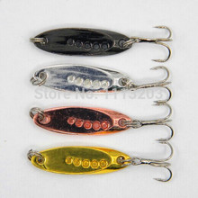 4 Colors Metal fishing spoon lures 3.8cm/7g/6# hooks artificial sinking lure spinners hard bait pesca wobbler free shipping