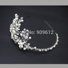 2015 new top Luxury Hand Made Unique Rhinestone Clear Crystal Bridal Wedding Party Women Accessories Headband