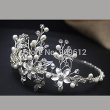 2015 new top Luxury Hand Made Unique Rhinestone Clear Crystal Bridal Wedding Party Women Accessories Headband