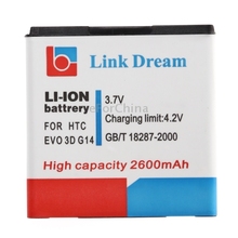 Link Dream High Quality 2600mAh Replacement Battery for HTC EVO 3D / G14 / G18 / G21