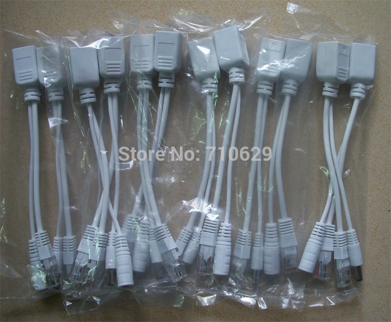 12pcs 6 pair lot POE Cable POE Adapter cable POE Splitter Injector kit