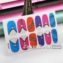 5X Nail Full Sticker Cultural Symbols Colorful Zipper Fingernails Nail Tools