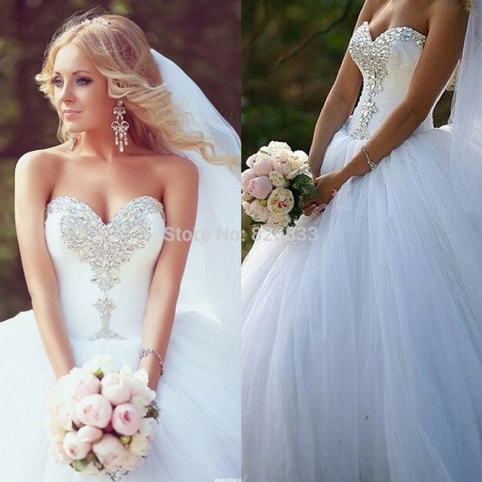 Princess Wedding Dresses Sparkles Gown Dress Strapless Sparkly Princess Wedding Dresses Sparkles Sparkle Crystals White Tulle Y Corset