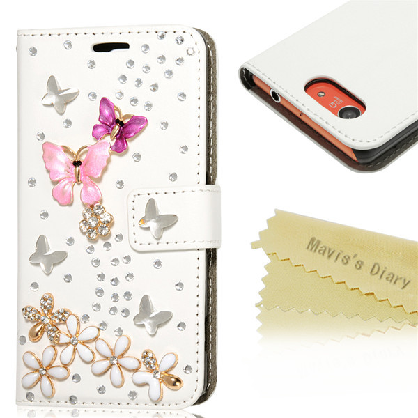Handmade Butterfly Bling Diamond PU Leather Flip Phone case cover For Sony Xperia Z3 Compact Z3