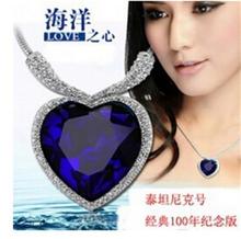 Titanic the heart of ocean crystal pendant necklace female clavicle necklace brand new valentine gift present