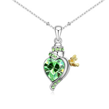 T102701 Top AAA crystal necklace– Cupid Heart ( olive ) over $15 mixed order free shipping