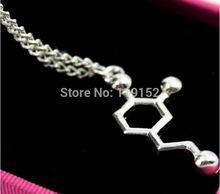 Hot sale Pendant Necklace Happy hormone, Serotonin Molecules chemical formula of love necklace Happiness Signal, 5-ht Pendant