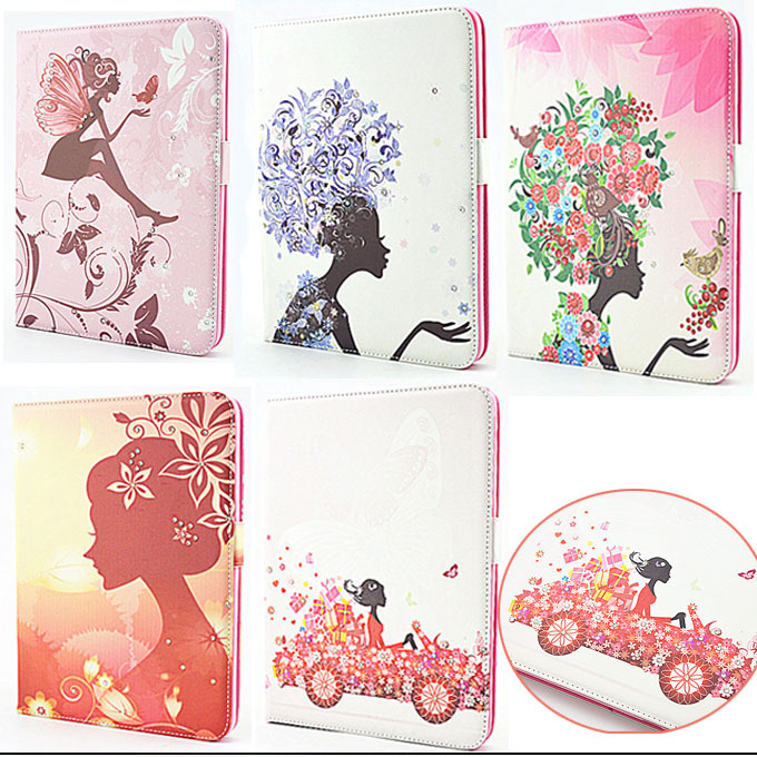 New flower Pattern Leather Flip Case Protective Stand Cover for Samsung Galaxy Tab 4 10 1