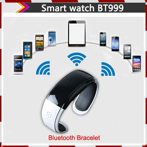 Electronic Handsfree Anti lost Bluetooth Smart Bracelet Watch for iPhone Android Phones Sync Calls Black BT999