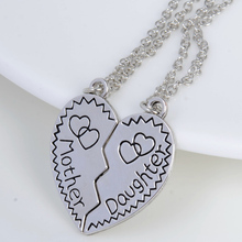 2015 Fashion Jewelry Statement Necklace 2Pcs Heart Design Cheap Retail Boby Chain Necklaces Love For Mother