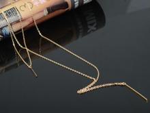 1PC Fashion Simple Metal Gold Layered Tassels Pendant Long Necklace Double Layer Combination Necklaces Jewelry Free