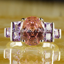 Fashion Jewelry Valentine s Romantic Pink Sapphire 925 Silver Ring Size 7 8 9 10 Cupid