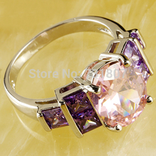 Fashion Jewelry Valentine s Romantic Pink Sapphire 925 Silver Ring Size 7 8 9 10 Cupid