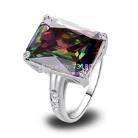 New Fashion Women Jewelry Mysterious Rainbow Sapphire 925 Silver Ring Size 7 8 9 10 Twinkling Gift For Party Wholesale 2015