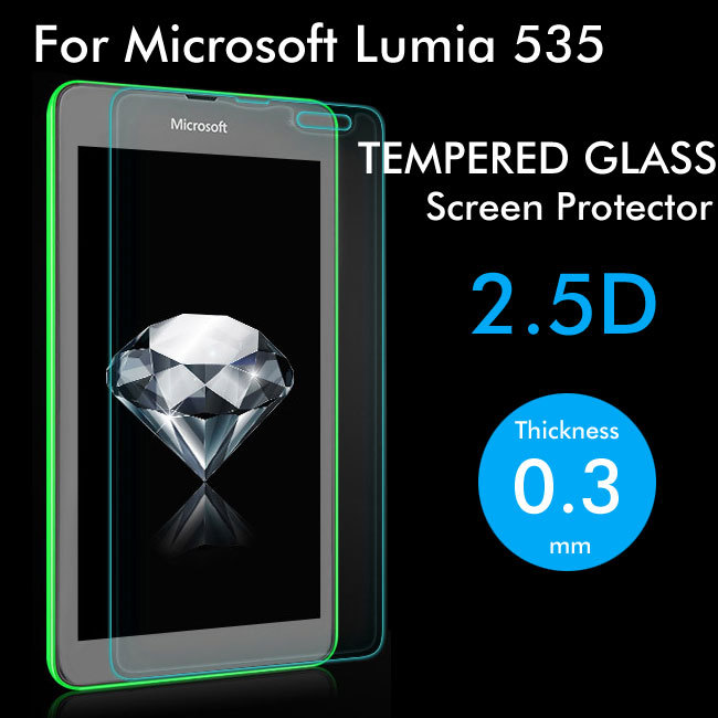 Premium 9H Hardness 0 3mm 2 5D Tempered Glass Screen Protector For Microsoft Lumia 535 Protective