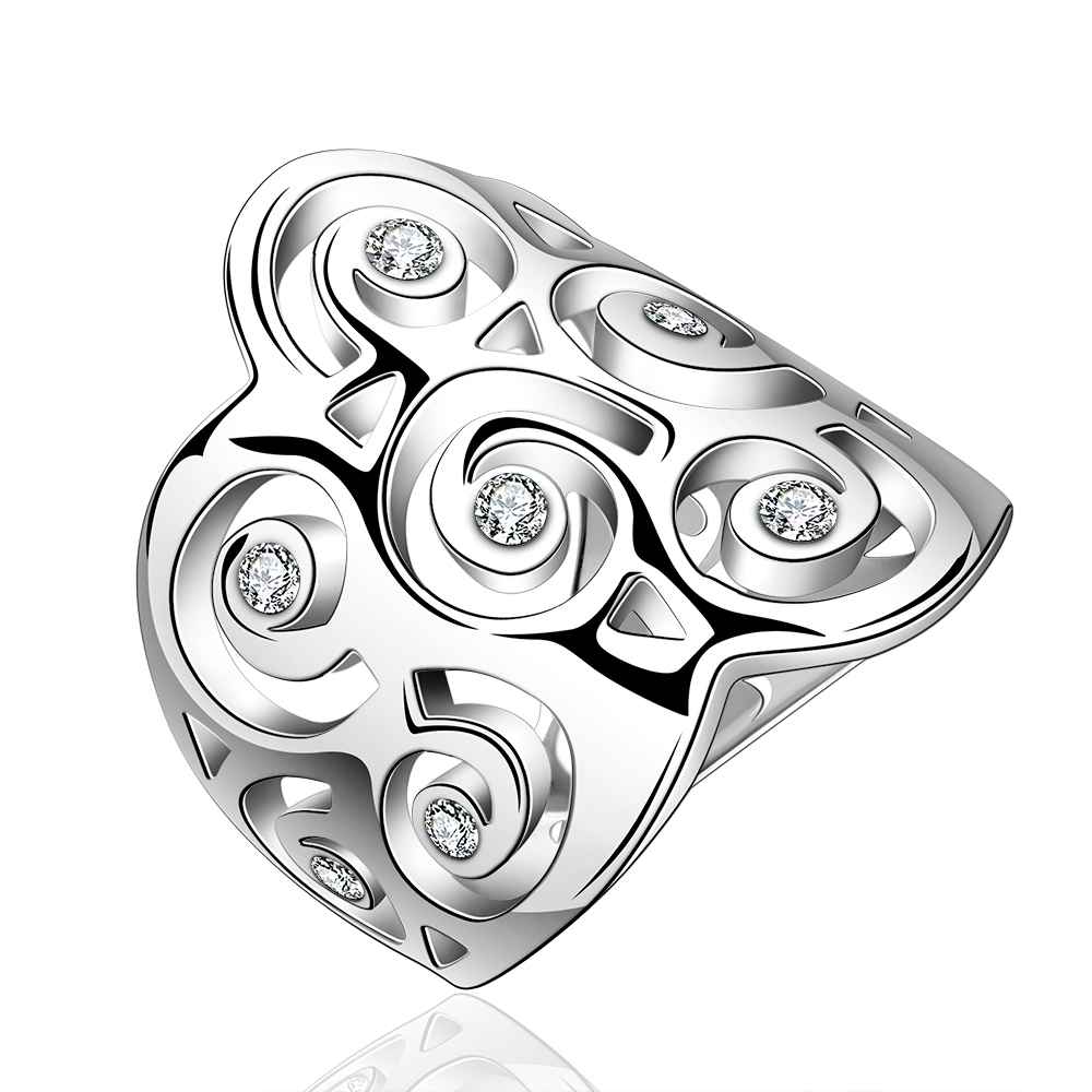 NEW Arrivel 2014 USA EURO Style Fashion Silver plated rose crstal Bulgary Ring Wholesale Jewelry SMTR576