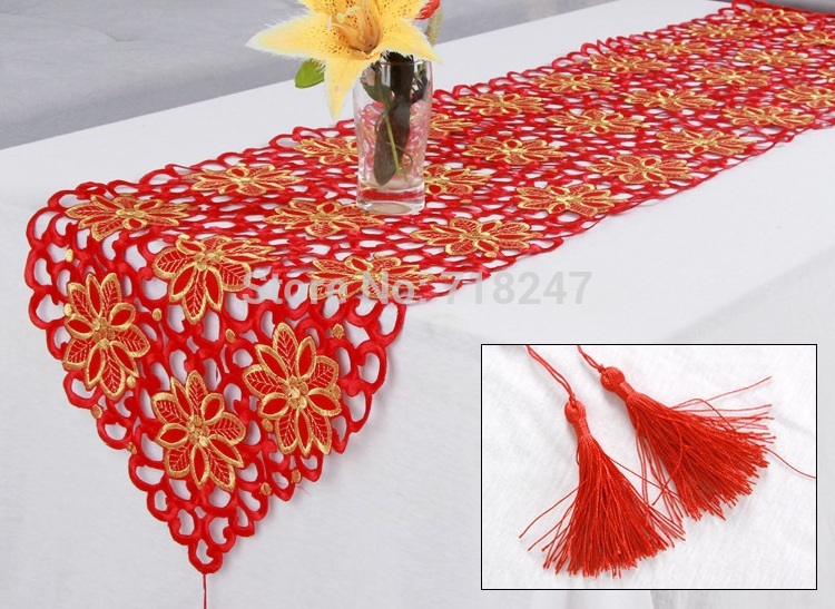 Embroidered table New for Table elegant  christmas runners Elegant Xmas  Embroidery Christmas Hot Runner