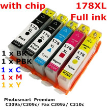 5 ink hp178XL 178 XL compatible ink cartridge For HP Photosmart Premium C309a/C309c/ Fax C309a/ C310c printers full ink