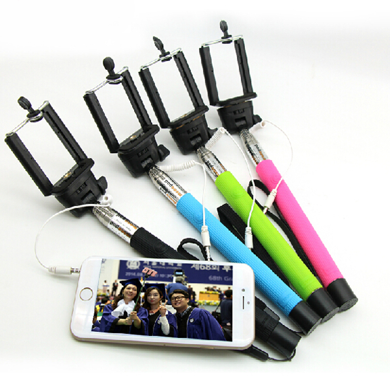 Wired Selfie Stick Handheld Monopod Built in Shutter Extendable Mount Holder For iPhone Samsung Smartphone Any