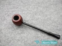 DLSSw Elegant Durable Red Wooden Tobacco Smoking Pipe Collection Gift Rond Bottom Free Shipping 5pcs/lot 9012