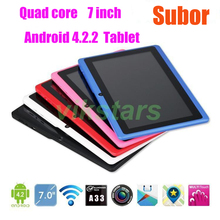 7 inch SUBOR android tablet PC+Quad core tablet +4GB+Allwinner A33+android 4.2.2+Dual camera+WIFI+OTG+960*640Capacitive screen