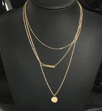 New Fashion double chain choker collar necklace Multilayer pendant gift for women girl wholesale N1593