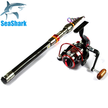 New Arrival Super Quality 2 4M Telescopic Fishing Rod And 3000 Series Spinning Fishing Reel Set