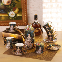Four blessing 15 European high-grade bone china coffee afternoon tea suit British ceramics coffee cup and saucer Set