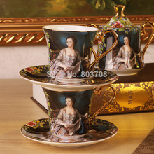 Free shipping 2014 15 European high grade bone china coffee afternoon tea suit British ceramics coffee