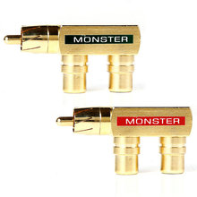 Copper RCA Plugs Plated 1 Male to 2 Female AV Audio Video Splitter Plug RCA Adapter Connector Connectors