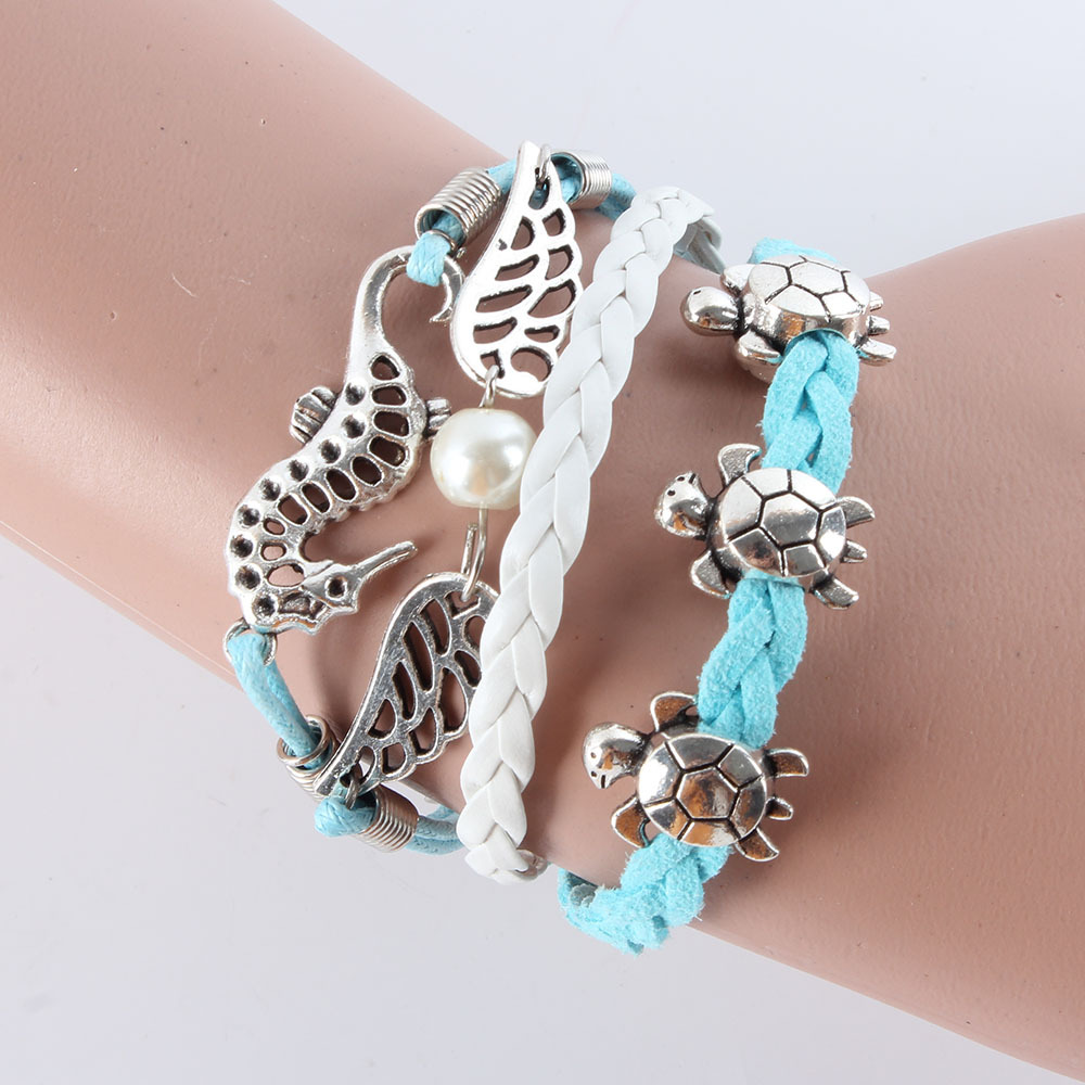 High Quality 2pcs Chic Infinity Love Heart one direction Friendship Silver Leather Charm Braided Gift Bracelet