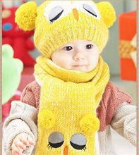 New Fashion Sale Unisex Many Colors Child Baby Lovely Hat Caps+Scarf for 1-5 Years Brand Knitted Winter Warm Baby Clothing