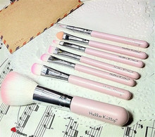 Sweet Pink Hello Kitty Cosmetic Tool Brush Set (7 pcs/set ) Makeup Brushes Set Wholesale Price