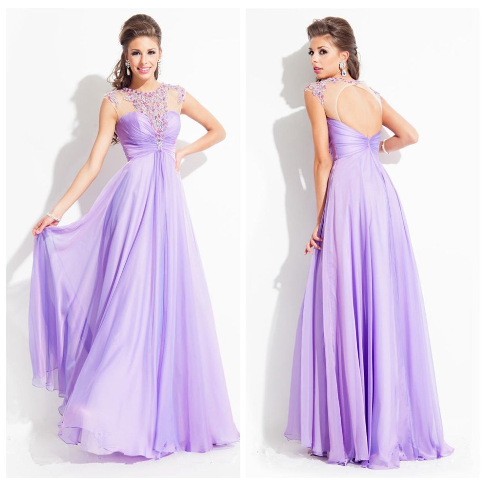 2015 New Design Halter Neck Sexy Long lilac  lavender Prom Dresses ...