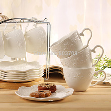 Free shipping 2014 Ceramic mugs Japanese style lace vintage tea cup and saucer Ceramic Coffee Cup