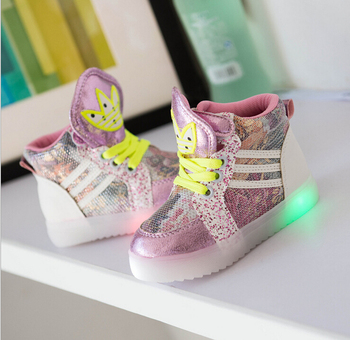 Из светодиодов освещенные светящиеся обувь для детей 2015 мода спортивная обувь мальчиков, девушки детская обувь высокого верха сапоги детские кроссовки BBX20