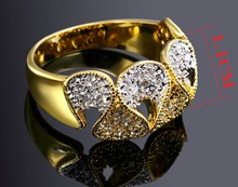 Fine jewelry luxury Rings real gold plated with cubic zircon finger Ring high quality party rings