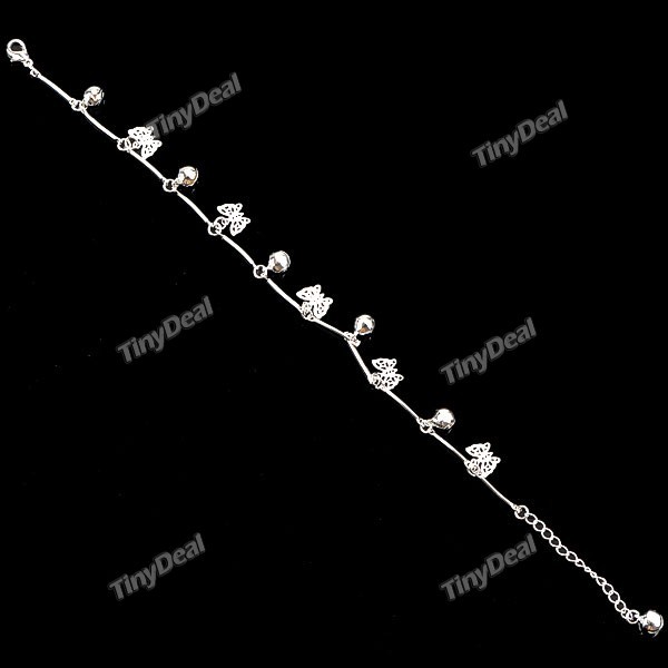 hotwind Simple Bracelet Chain Anklet Foot Chain with Butterfly Bells Pendants Jewelry for Girl Woman Silvery