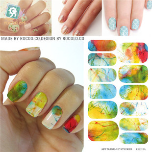 KH013A Fashion Nail Design Water Transfer Nails Art Sticker Harajuku Glitter Nail Wraps Sticker Watermark Fingernails