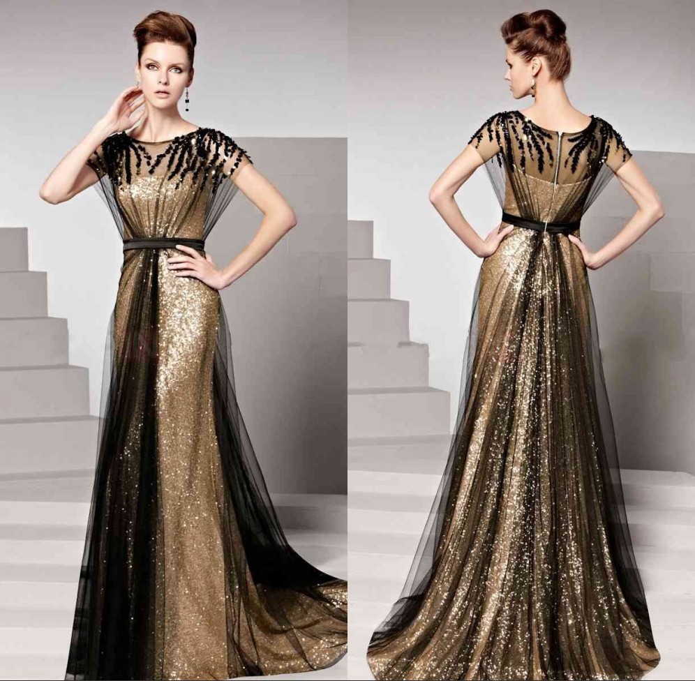 ... Prom Dresses 2015 Floor Length Long Black Evening Dresses With Short