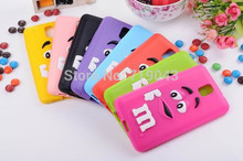 For Samsung Galaxy Note4 Mobile Phone Accessory 3D Colorful M&M Chocolate Rainbow Bean Cell Phone Cases for Samsung Galaxy Note4