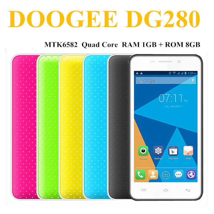 2015 New cell phones DOOGEE DG280 Original smartphone mtk6582 Quad Core mobile phone WCDMA 3G celular