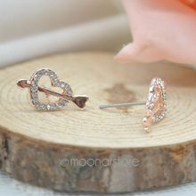 2015 Fashion fashion accessories Cupid love an arrow through a heart Stud Earrings Delicate earrings zSS0003