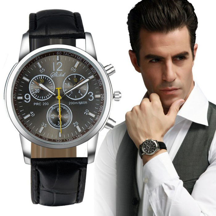 Vocisar New Luxury Fashion Crocodile Faux Leather Men s Analog Watch Watches 2015 Hot Sale