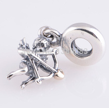 925 Sterling Silver Cupid Dangle Charms fit European DIY Pandora Style Bracelets Jewelry
