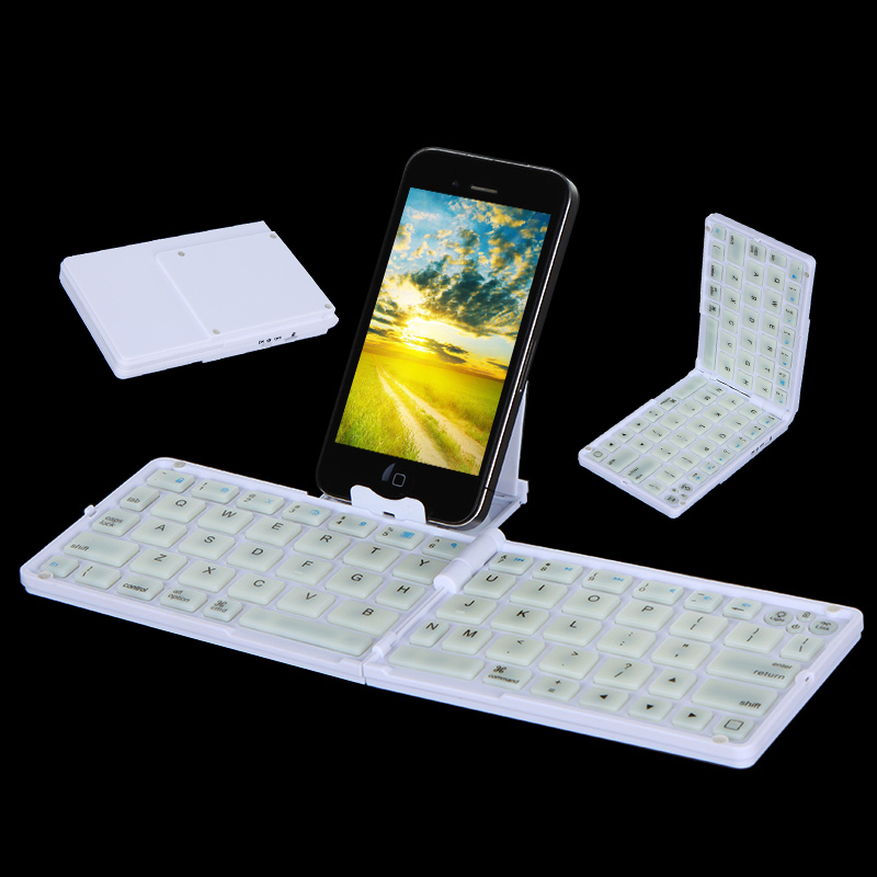 Black White Folding Wireless Bluetooth Keyboard for iPad iPhone Android Smartphones PC Free Shipping