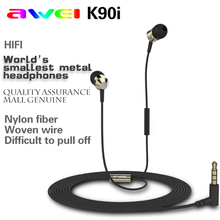 New 100% Original Awei K90I world’s smallest metal earphones ear phones In-ear headphones Super Clear Bass Earbuds earpods 3.5mm